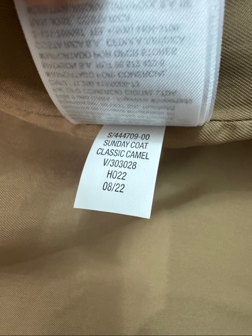 Banana Republic Sunday Coat Classic Camel Wool Alpaca Button Up Peacoat Top Coat - Picture 9 of 9